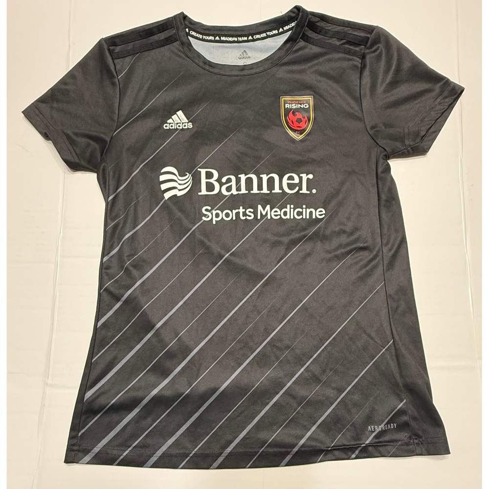 Adidas Phoenix Rising FC Soccer Jersey Black Aeroready Banner Sponsor Mens S 14